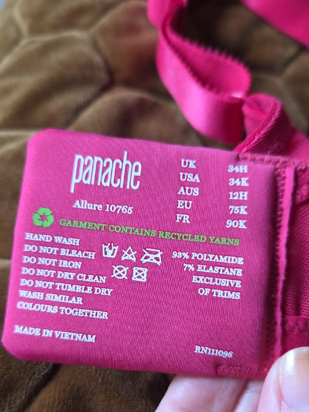Panache Hot Pink Lace Underwire Bra - UK 34H / US 34K - Picture 3 of 5